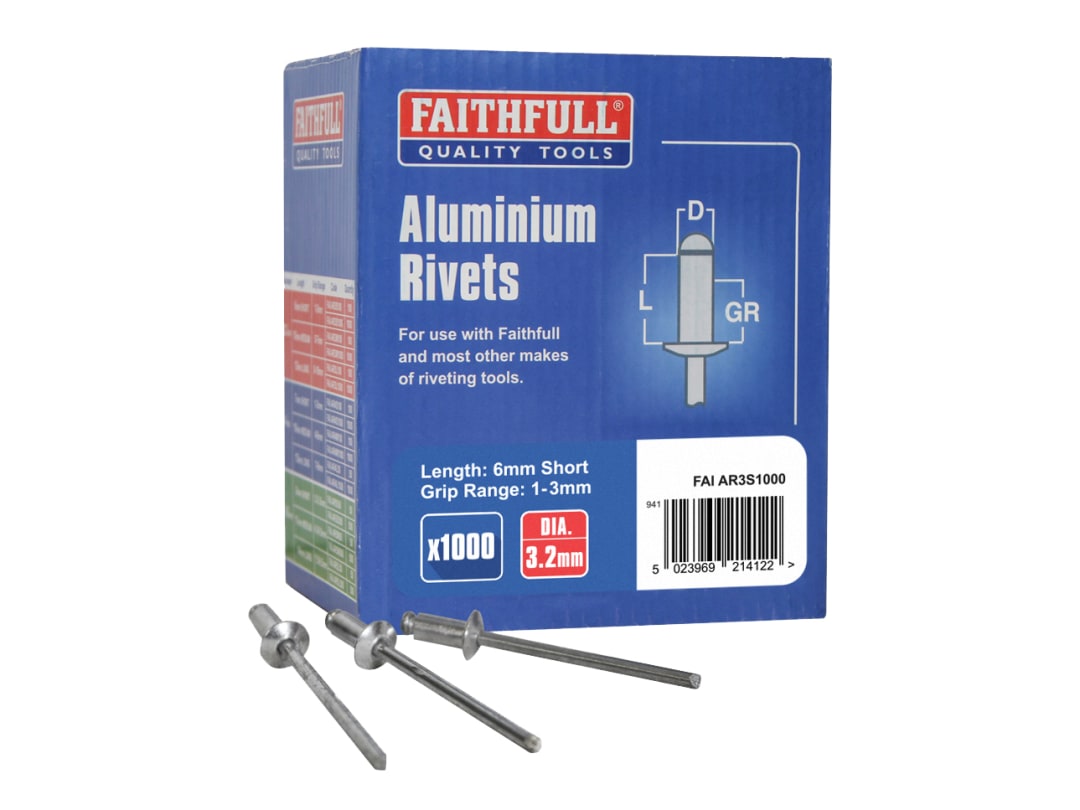 Faithfull Aluminium Rivets 3.2 x 6mm Short Bulk Pack of 1000 FAIAR3S1000 - Image 12