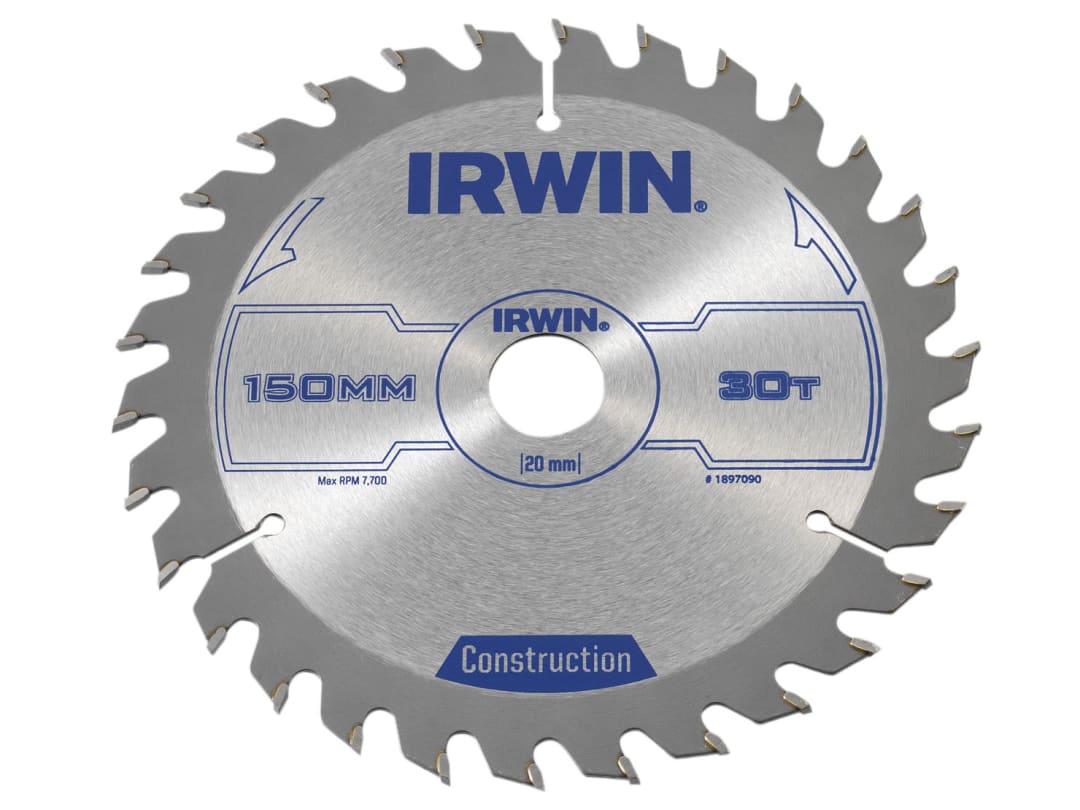 Irwin Construction Circular Saw Blade 150 X 20Mm X 30T Atb - Grey - Image 6