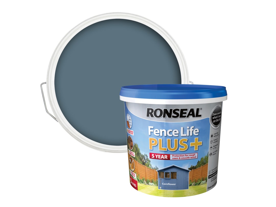 B&Q - 5 Year Fence Life+ Cornflower Matt Exterior Shed & Fence Protector Wood Paint5L Tub - Image 4