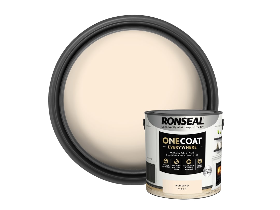 Ronseal One Coat Everywhere Interior Paint - Almond / 2.5L - Image 8