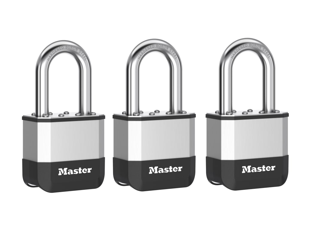 Master Lock Elite Laminated 52mm Padlock, 38mm Shackle (Pack of 3) PK5EURTRILF