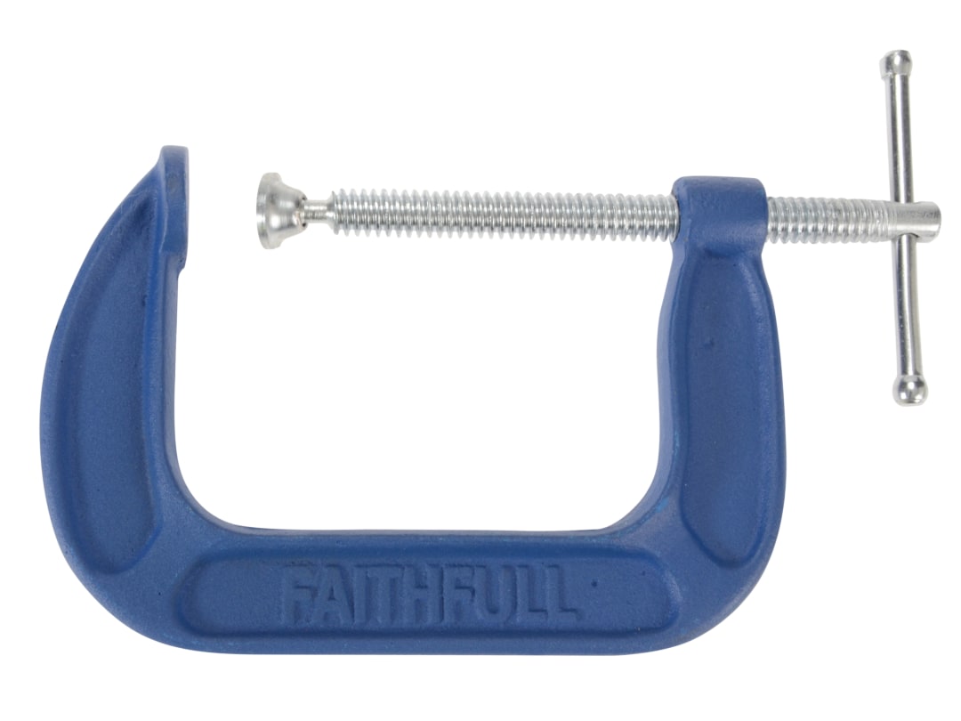 Faithfull G Clamp - Medium Duty 4In - Blue - Iron - Image 12