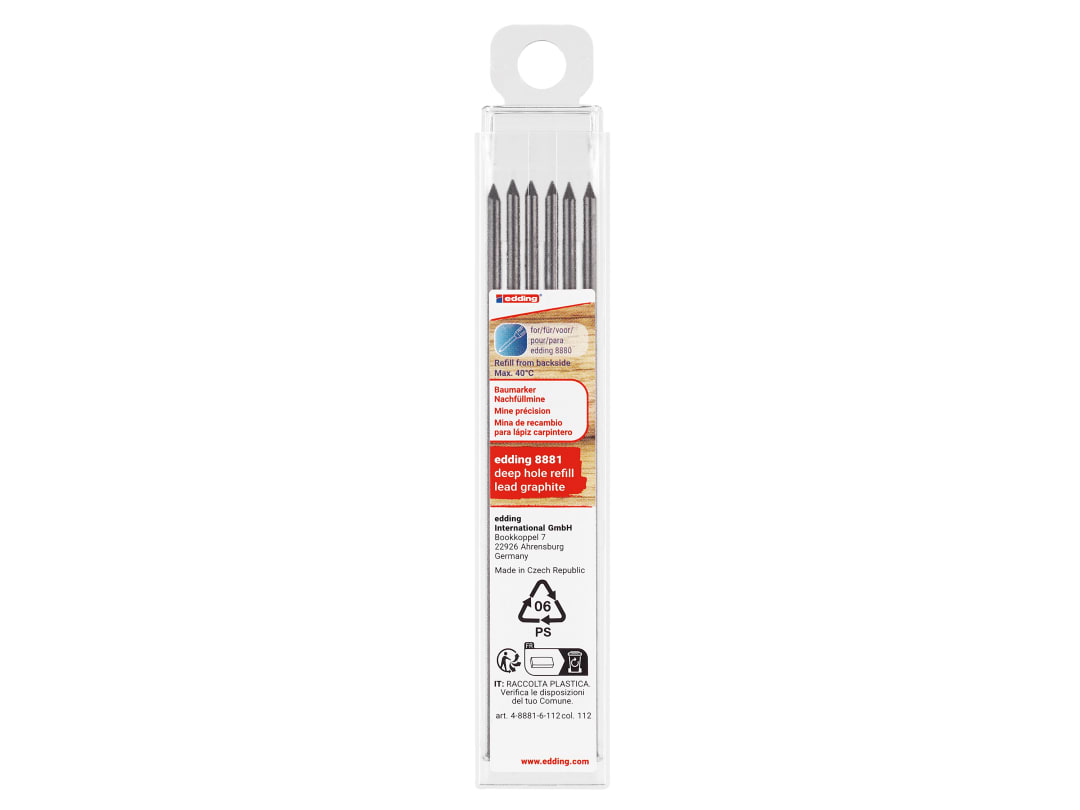 Edding 8881 Graphite Lead Set, 6 Piece 4-8881-6-112