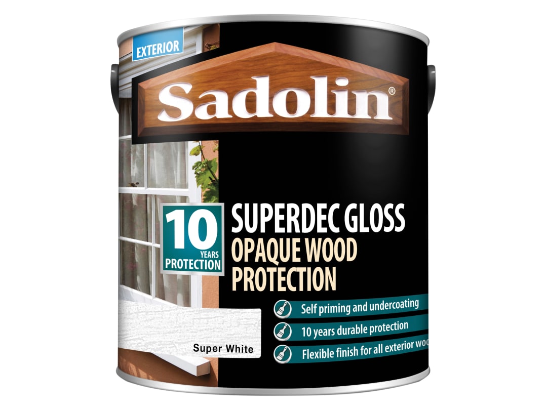 Sadolin Superdec 10 Year Gloss Super White Exterior Woodstain 2.5L - Image 9