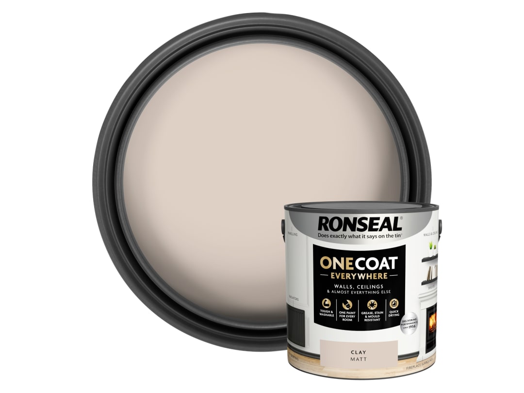 Ronseal One Coat Everywhere Interior Paint Clay Matt 2.5 litre - Image 9