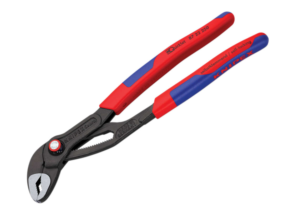 Knipex Cobra Quickset Water Pump Pliers Multi-Component 250Mm - 50Mm Capacity - Grey - Image 9