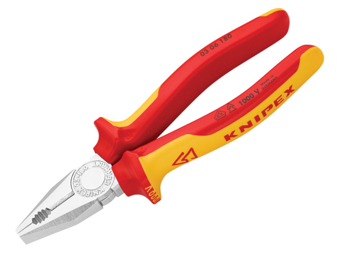 KNIPEX Combination Pliers Self-Service Card Chrome-Plated, 03 06 180 SB | Insulated with Multi-Component Grips; VDE-Tested 180 mm - Image 7