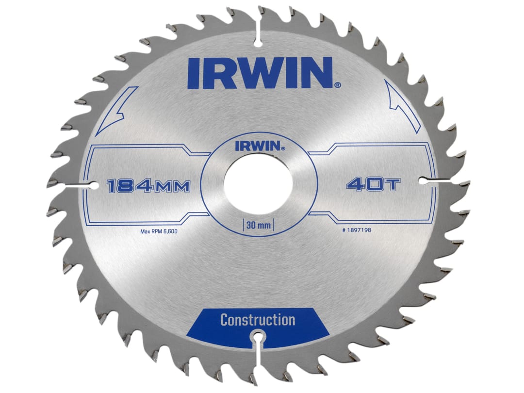 Irwin ATB Construction Circular Saw Blade 184mm 40T 30mm - Image 7