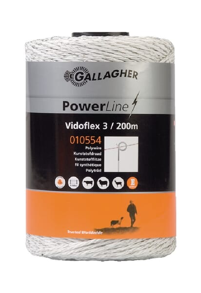 Gallagher White Vidoflex 3 200 M, 010554Gal