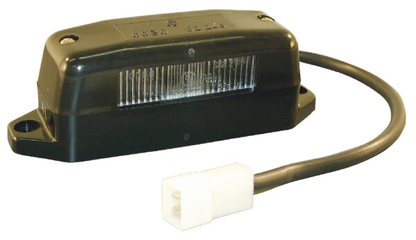 Cobo Light/Black Number Plate Rectangular, Bolt On Amp Plug, 02549000