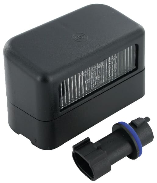 Cobo Light/Black Number Plate Rectangular, Bolt On, 80X49mm Amp Plug, 02924000