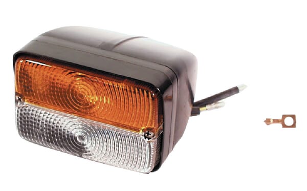 Cobo Light/Amber Direction And Position Halogen, Front, Rectangular, 12V, Amber/Transparent, Bolt On, 120X136mm, 03134000