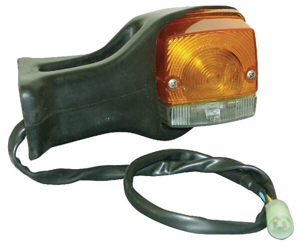 Cobo Light/Amber Direction And Position Lh Halogen, Front, Square, 12V, Amber/Transparent, Bolt On, 190X Amp Plug, 03434000