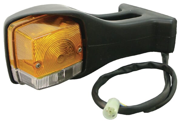 Cobo Light/Amber Direction And Position Rh Halogen, Front, Square, Amber/Transparent, Bolt On, 190X Amp Plug, 03435000