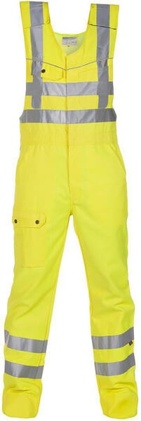 Hydrowear Yellow Dungarees, Size 2XL, Hi-Vis, Beaverline, By 048461Fy58