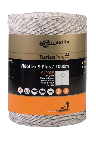 Gallagher White Polywire, Vidoflex 9 1,000M, 049028Gal