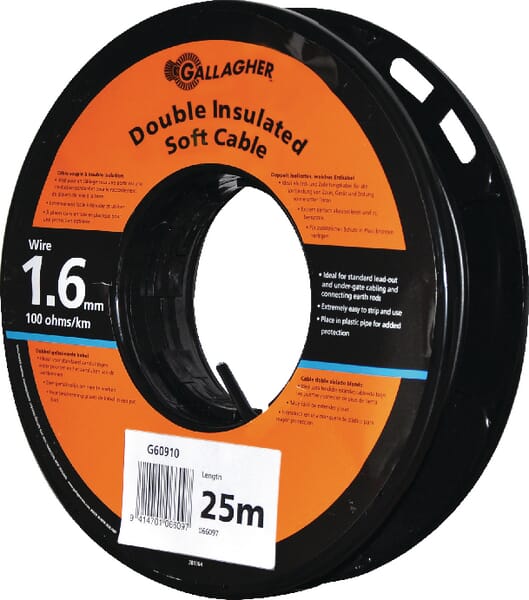 Gallagher Cable 1.6Mm/25M Earth/Supply 066097Gal