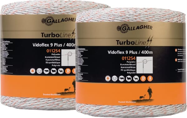 Gallagher White Polywire, Duopack Vidoflex 9 400M 069323Gal