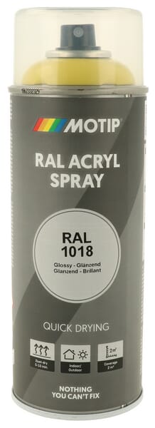 Motip Yellow Ral 1018 Spray Zinc 07063