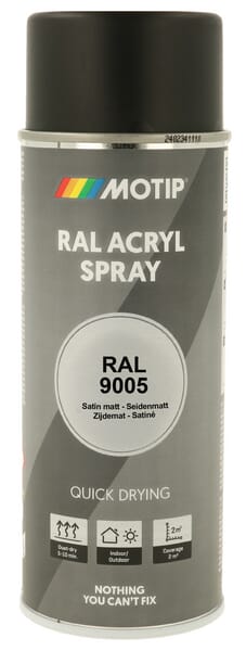 Motip Black Paint Ral 9005 Jet Spray Can 07164