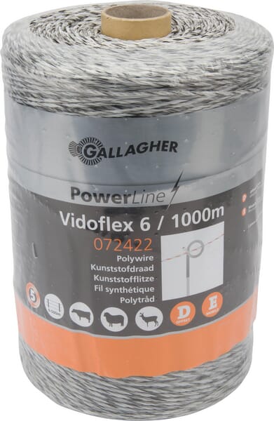 Gallagher White Vidoflex 6 1,000 M 072422Gal