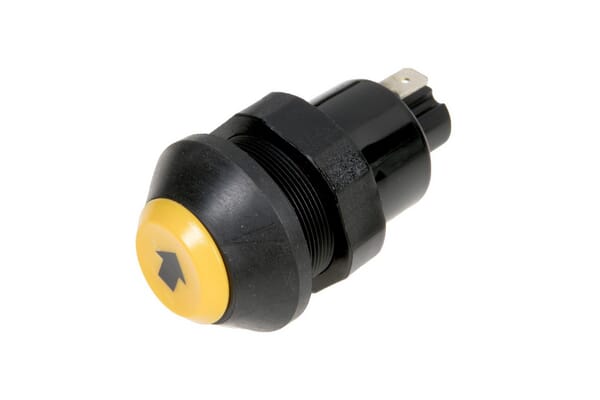 Pneutron Yellow Push Switch, Lift And Lower, Round, 11215080Pn