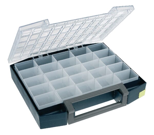 Raaco Blue Assortment Box 421X361x55mm, 15L Capacity, Polypropylene, 25 Compartments, Boxxser 55 5X10 By 134873