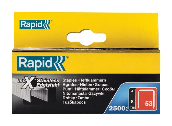 Rapid Staples 53/8Mm S.s-A2, 2500 Pcs 23808000