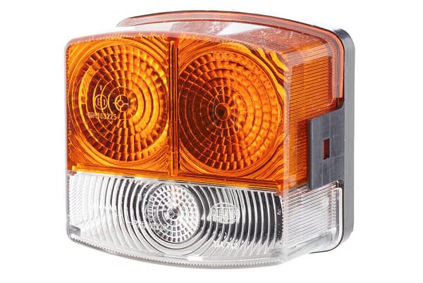Hella Light/Amber Direction And Position Rh 21/10W, Square, 12V, Amber/Transparent, Bolt On, 95X54.5x90mm, 2Be002776261