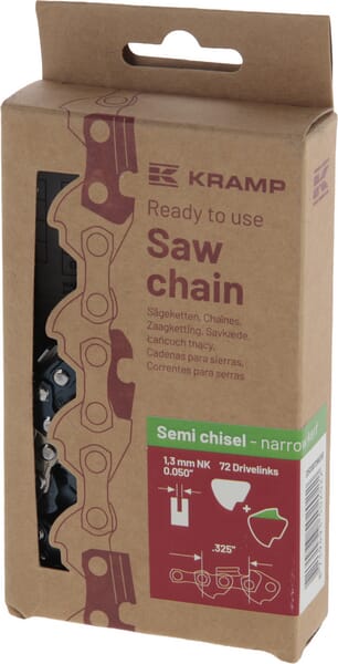 Kramp Saw Chain .325" 1.3Mm 72 Dl Semi Chisel Narrow Kerf, Efficiency 32513Sb72nkekr
