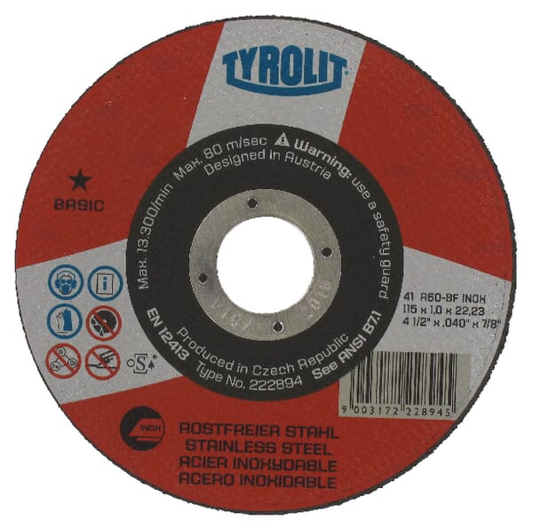 Tyrolit Cutting Disc Basic 115X1.0x22.23 34332868