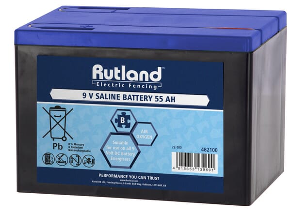 Rutland Battery Saline 9 Volt 55Ah 482100Rut