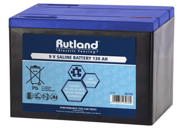 Rutland Battery Saline 9 Volt 130Ah 482109Rut