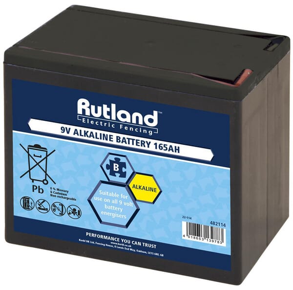 Rutland Battery Alkaline 9 Volt 165Ah 482114Rut