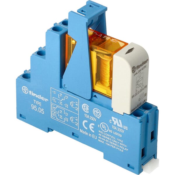 Finder Relay Interface Mod. Screw Terminal 2Co 8A/24V Ac/Agni/Led/Varistor 485280240060