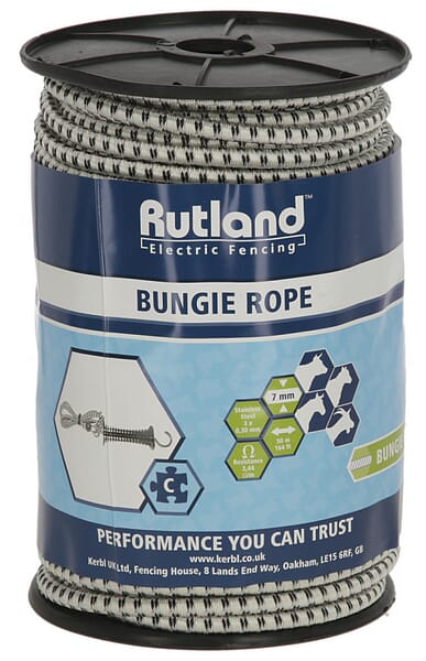 Rutland White/Black Bungie Rope Diameter 7Mm 50M 486891Rut
