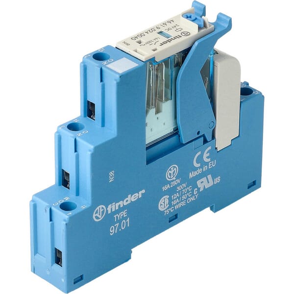 Finder Relay Interface Mod. Screw Terminal 1Co 16A/24V Dc/Agni/Led/Diode 4C0190240050