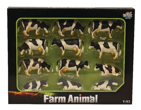 Kids Globe Black /Colour Cow Set (X12) 571929