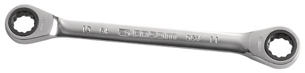 Facom Double Ended Ratchet Spanner 10X11mm, 6410X11
