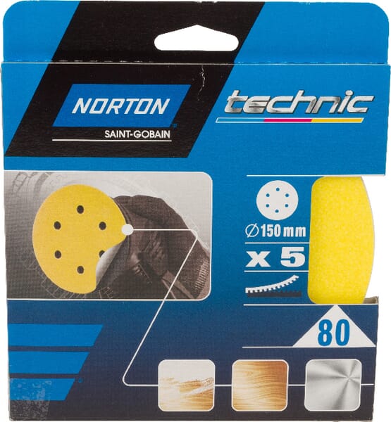 Norton Sandpaper 150Mm G80 (5X) 66261139297