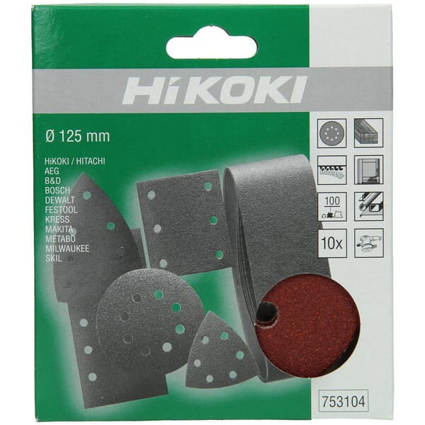Hikoki Sanding Disc Diameter 125Mm K100 10X 753104