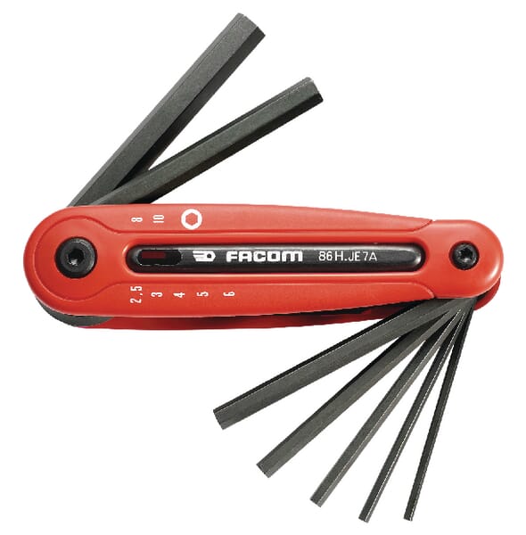 Facom Folding Set 7 Hex Keys 2.5-10Mm 86Hje7a