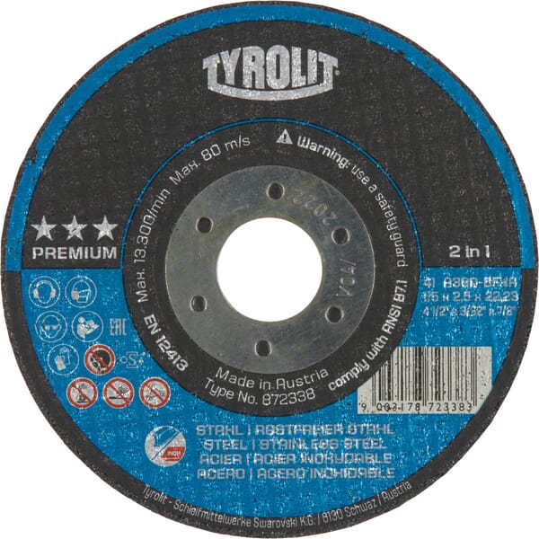 Tyrolit Cutting Disc Premium St-Ss 115X2.5 872338