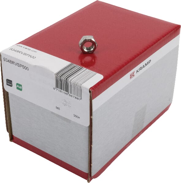 Kramp Hexagon Nut Din934 M8x1.25 Stainless Steel A2 9348Rvsp500