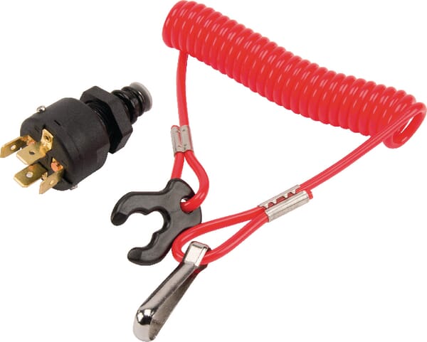 Engine stop switch with rip cord