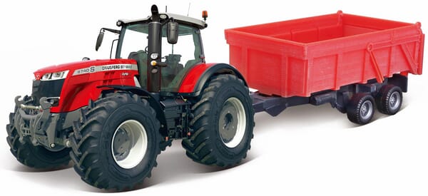 Bburago Massey Ferguson 8700 With Tipping Trailer Bb1831662