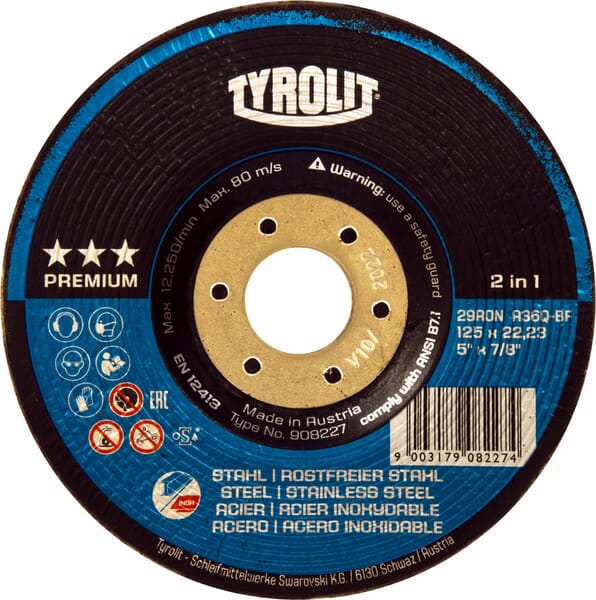Tyrolit Grinding Disc 125Mm A36-Bf Bd125a36