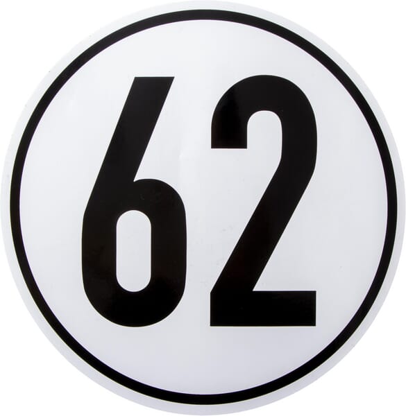 Unbranded Sticker vehicle speed limit: 62km/h diameter 200mm BF62