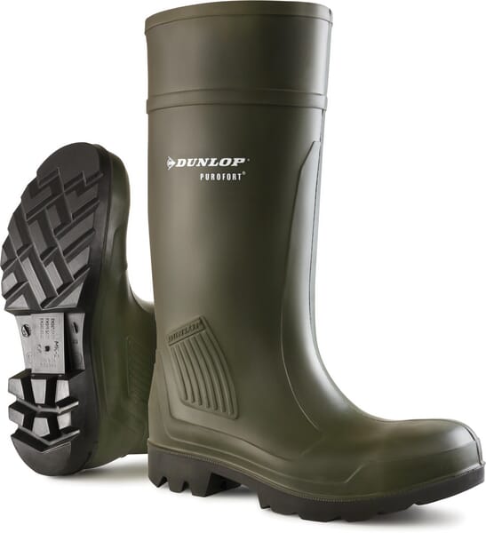 Dunlop Green Safety Boots Class S5, Size 6.5 Wellingtons Purofort® Professional C46293340