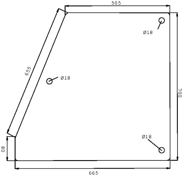 Kramp Door Glass Upper D6004t